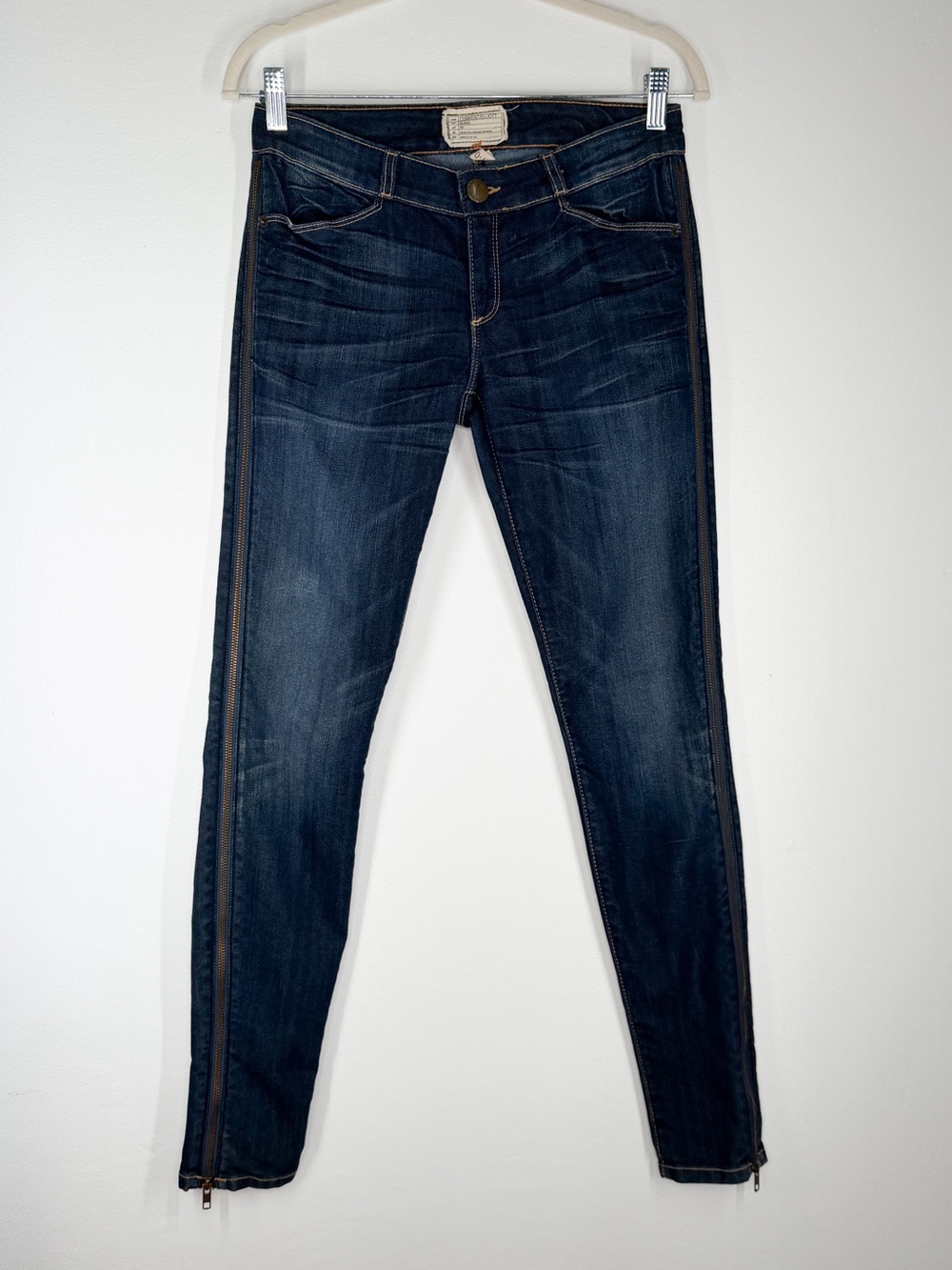 Current/Elliott Skinny Jeans with Zip Up Sides Dark Wash Women’s Size 27
